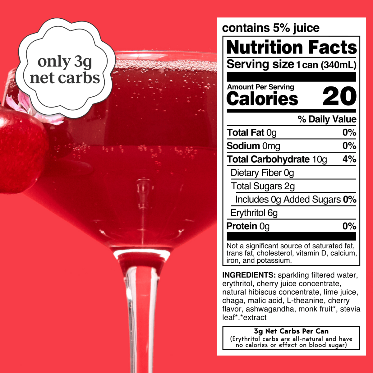 cherry chaga (botanical soda | 12 pack)