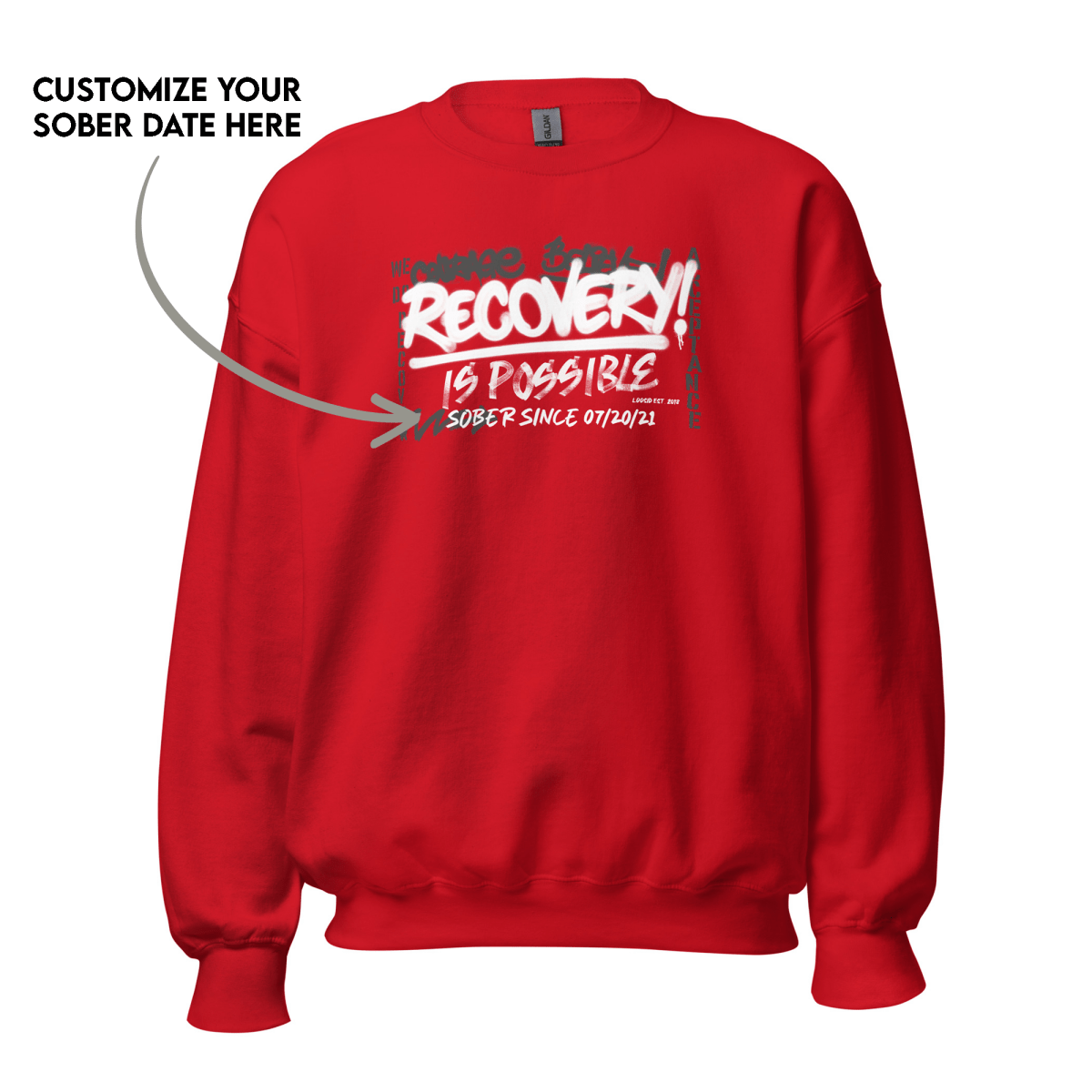 Classic Recovery Sweater showcasing pride in sobriety
