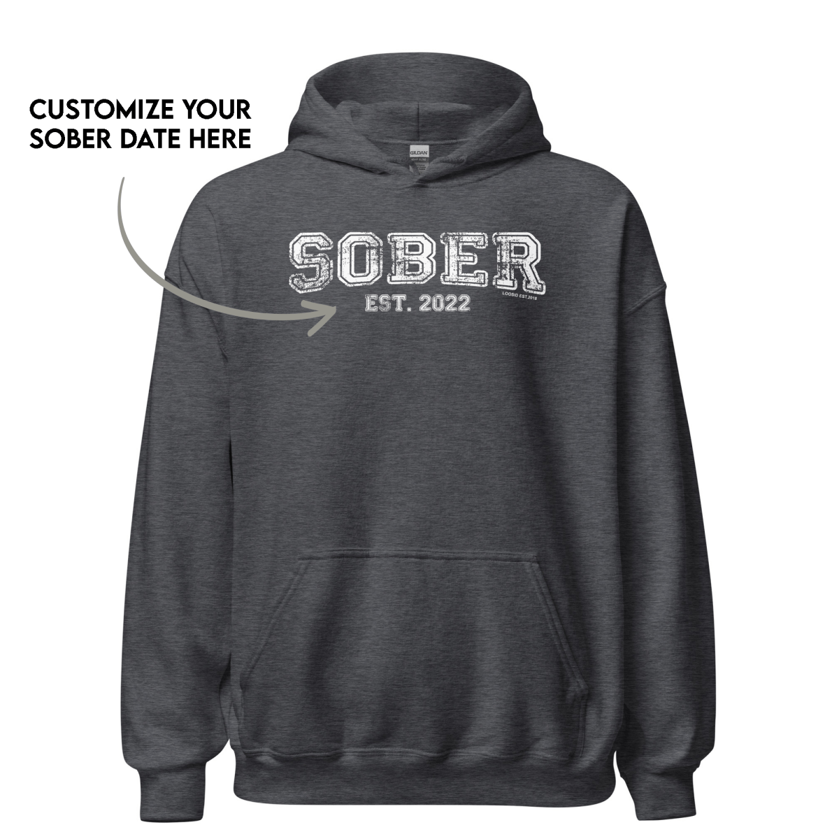 Women's Sober Est. Hoodie w/ Personalized Sobriety Year Hoodie