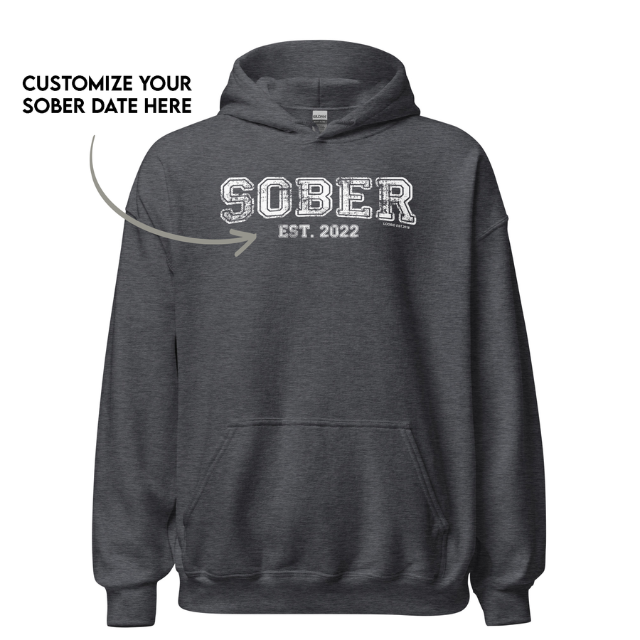 Men's Sober Est. Hoodie w/ Personalized Sobriety Year