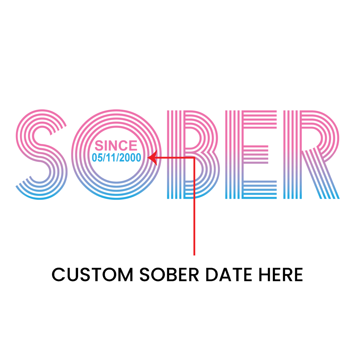 Retro Sobriety Date Sweatshirt – Personalized Sober Date