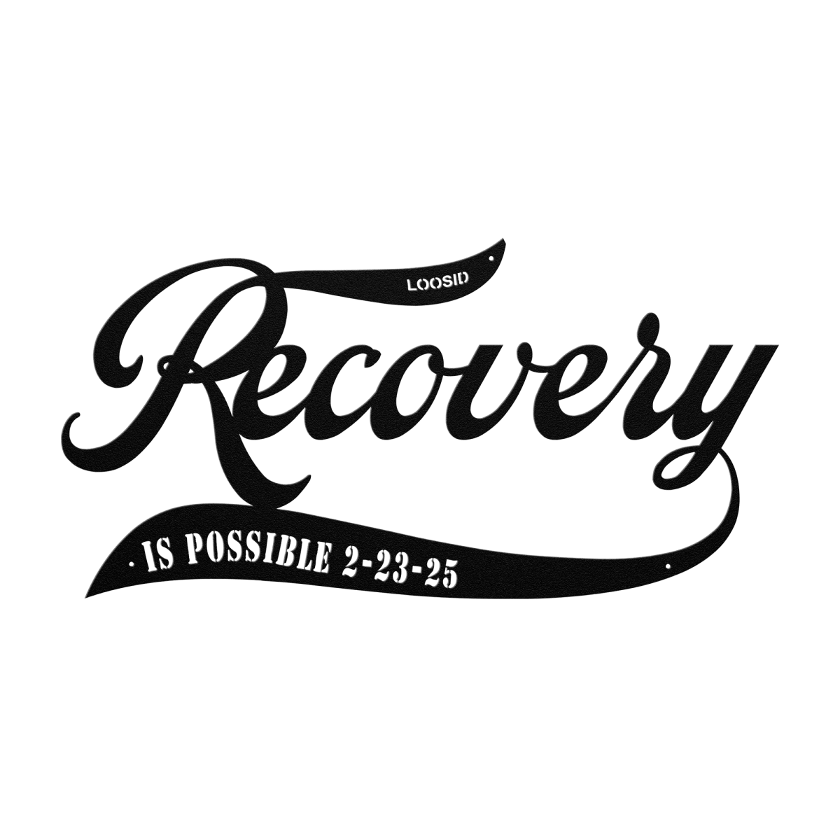 Sobriety Art Metal Sign with Recovery Date Sobriety Art flat lay styled image (view 3)