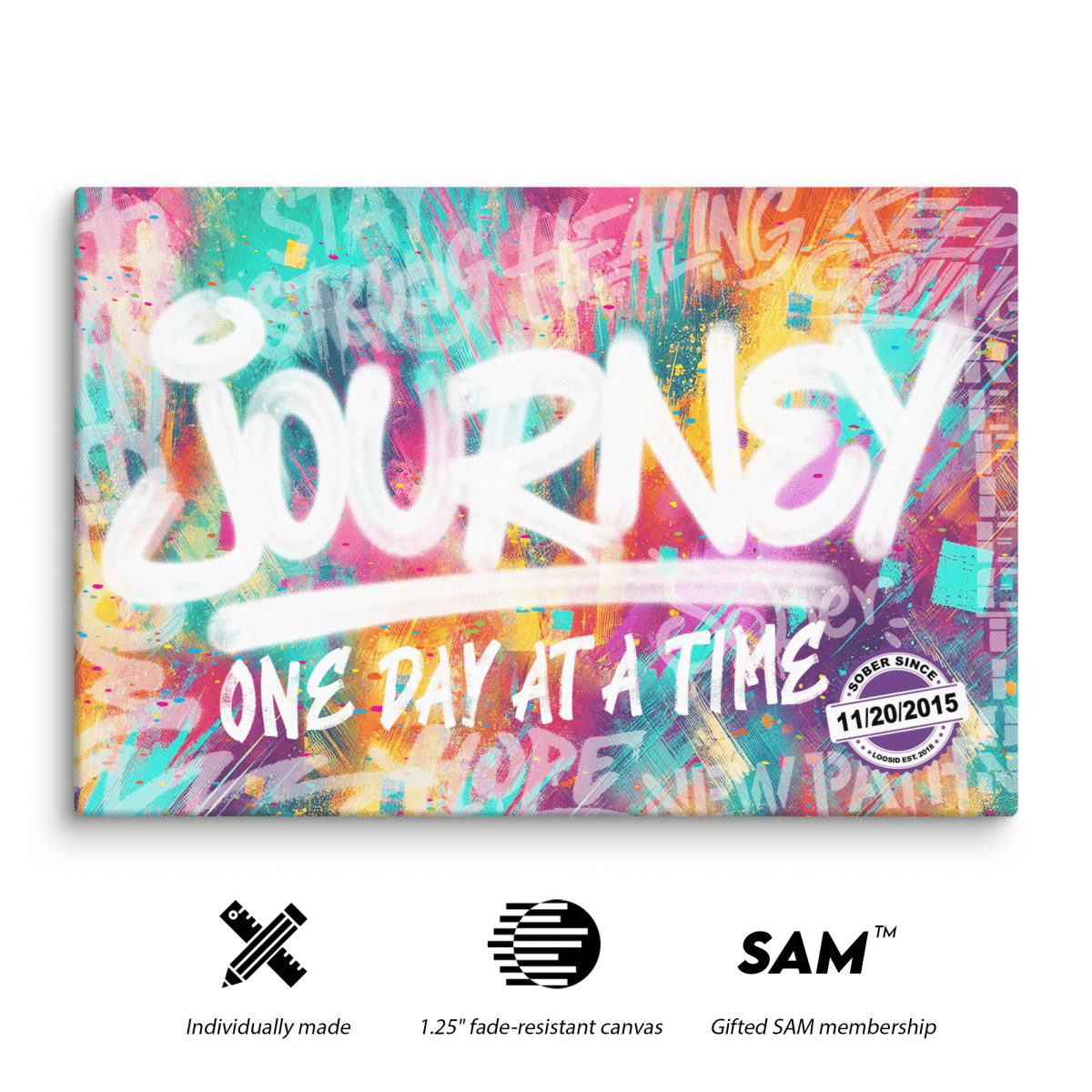 Vibrant Sobriety Art canvas symbolizing resilience and hope