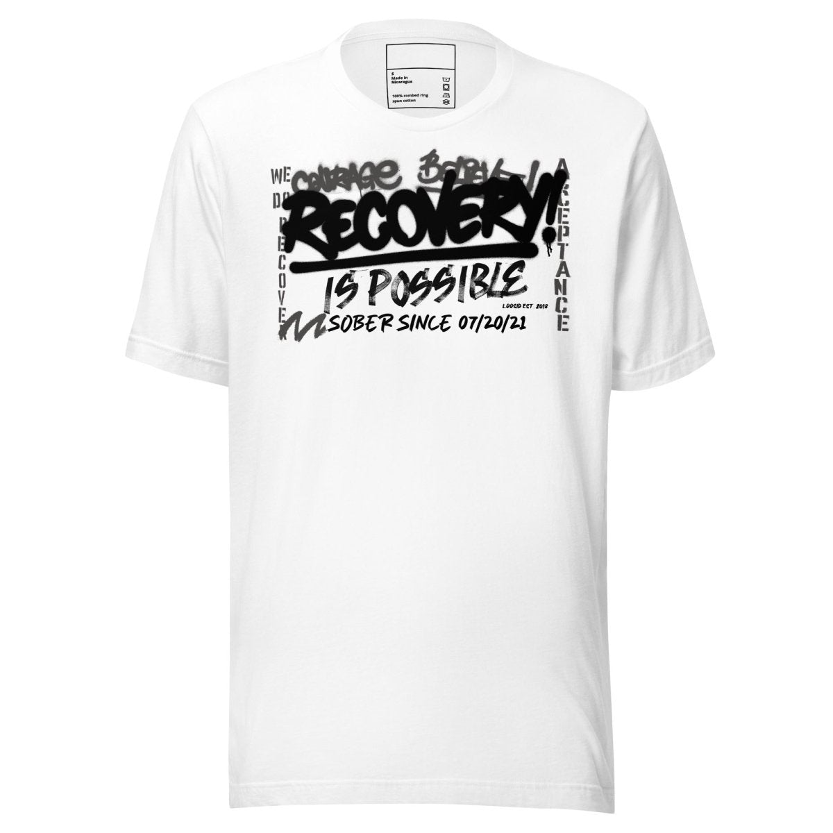 Sober T Shirt | Women's Recovery Is Possible Tee with Personalized Sobriety Date