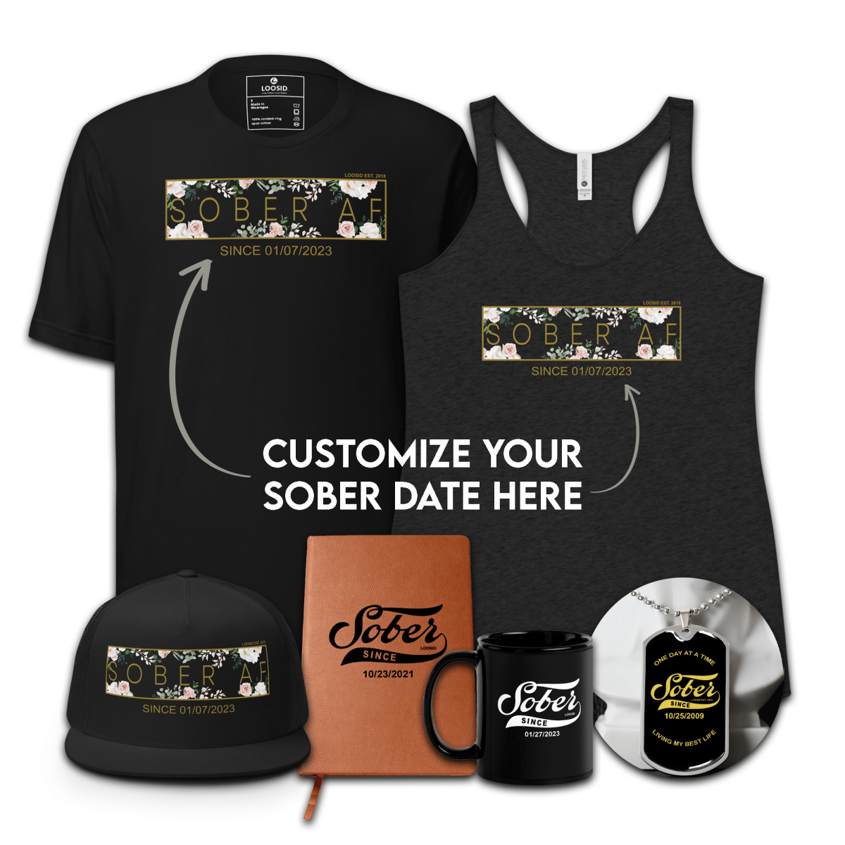 sobriety gift flower bundle display