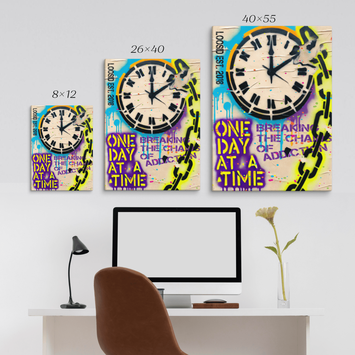 Modern sobriety art designed to inspire daily reflection