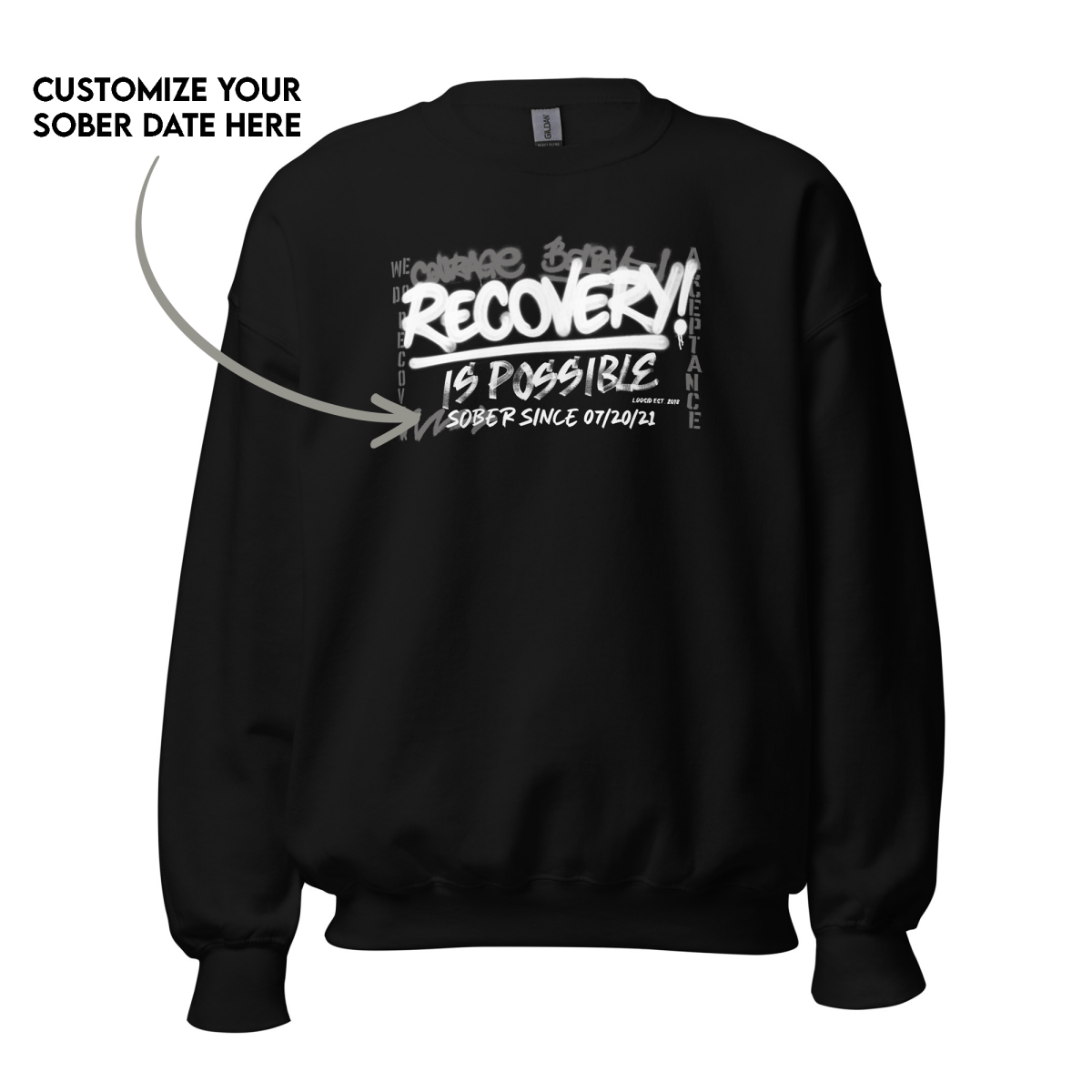 Premium Recovery Sweater symbolizing courage and hope