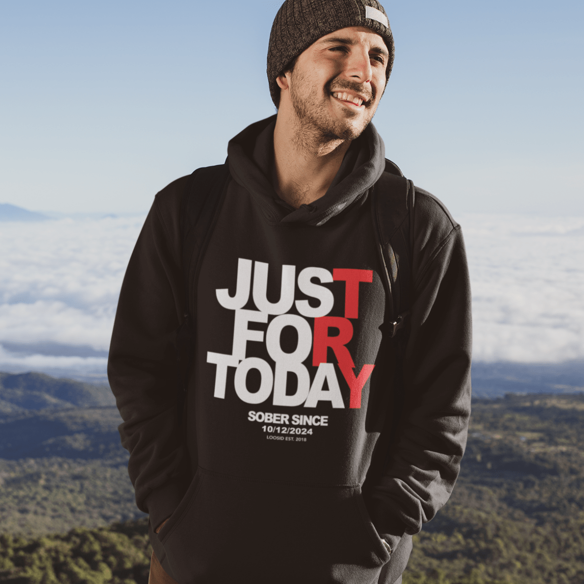 Recovery Hoodie celebrating personal recovery journey