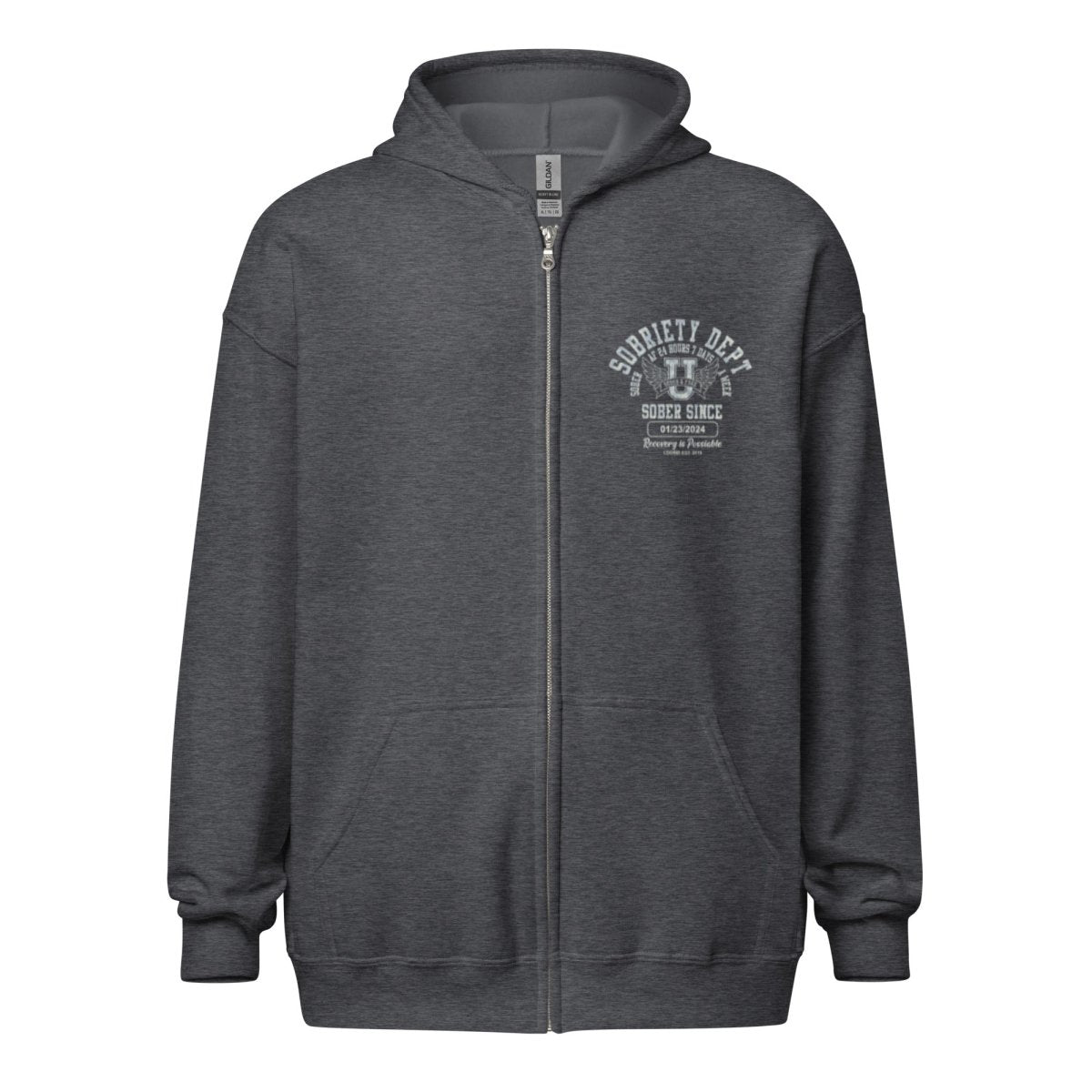 Recovery Hoodie showcasing powerful sober AF message
