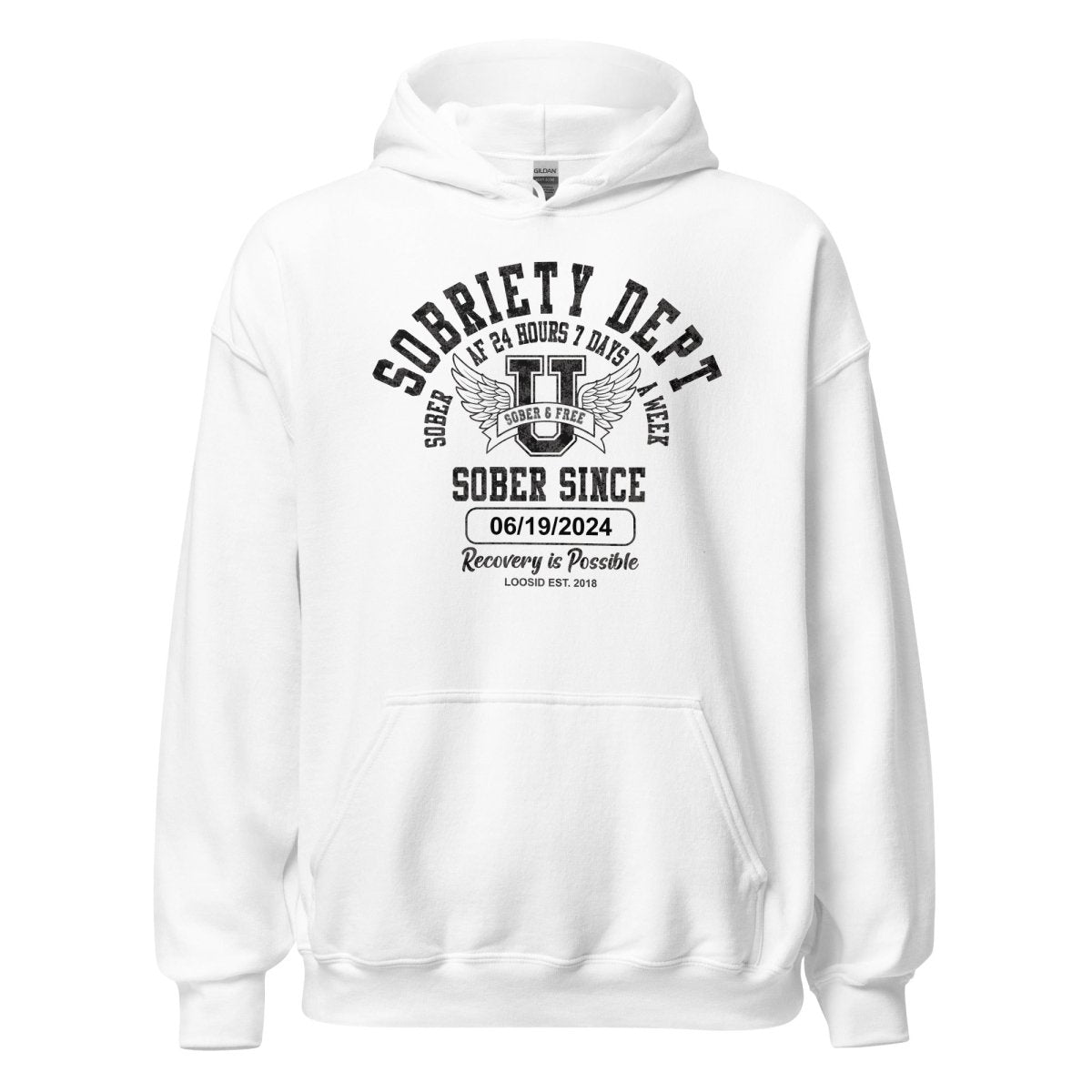 Recovery Hoodie with classic varsity-inspired crest