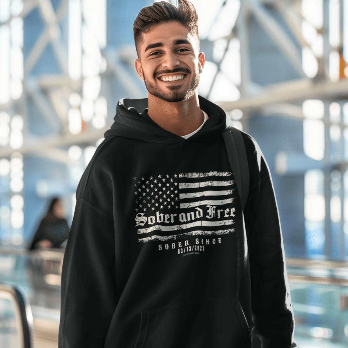 Recovery Hoodie | Sober and Free Custom Sobriety Date Sweatshirt