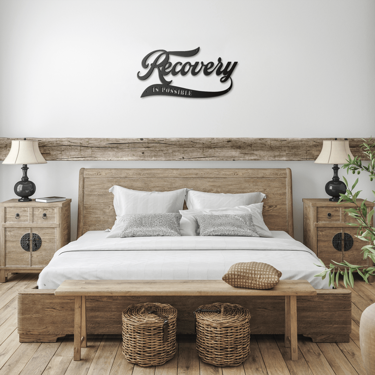 Recovery Is Possible Die Cut Metal Wall Sobriety Art lifestyle view (view 5)