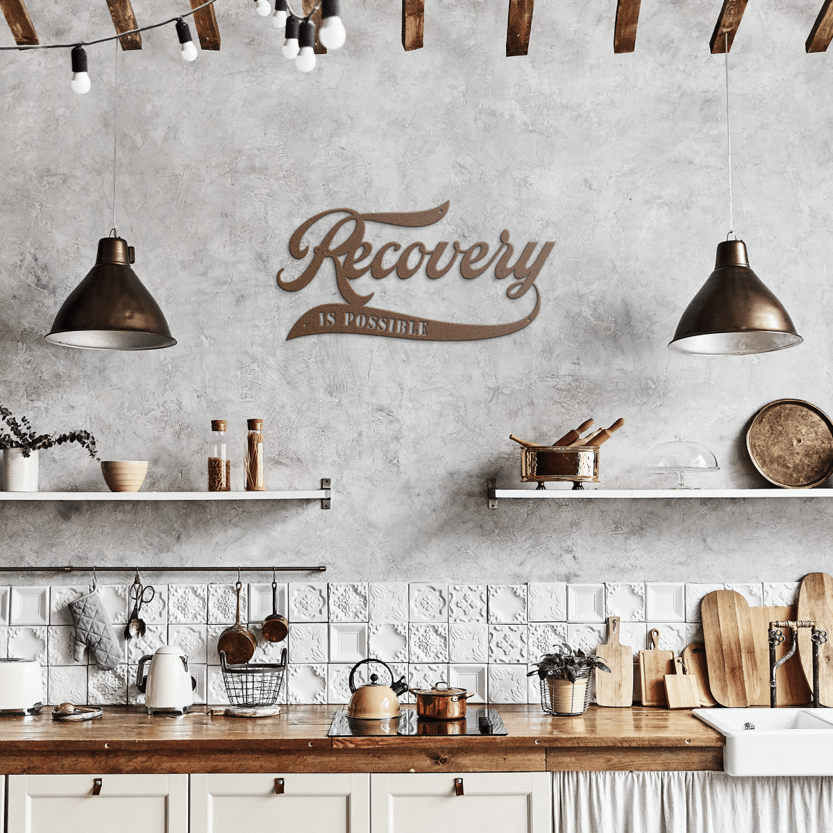 Recovery Is Possible Die Cut Metal Wall Sobriety Art graphic detail (view 14)