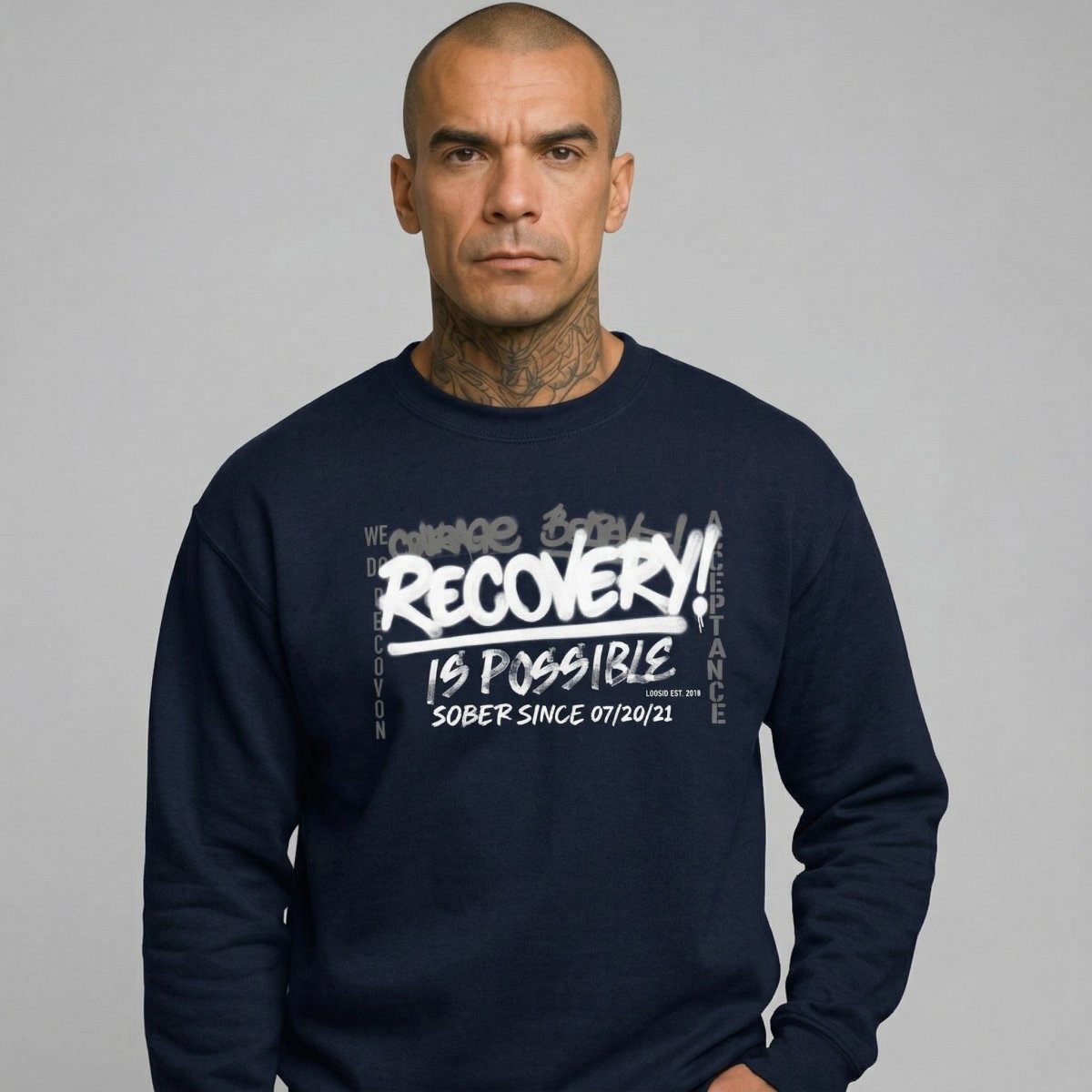 Recovery Is Possible Recovery Hoodie flat lay styled image (view 13)