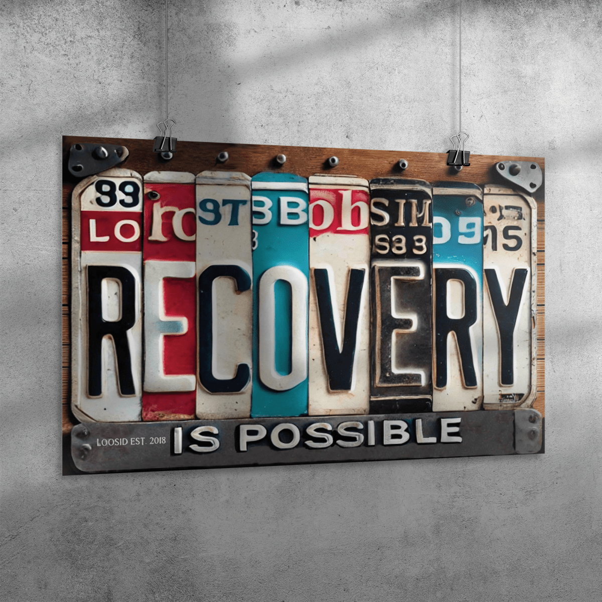 Recovery Is Possible License Plate Sobriety Gift graphic detail (view 4)