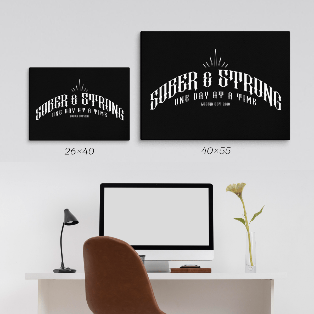 Inspiring Sobriety Art canvas designed to motivate daily growth