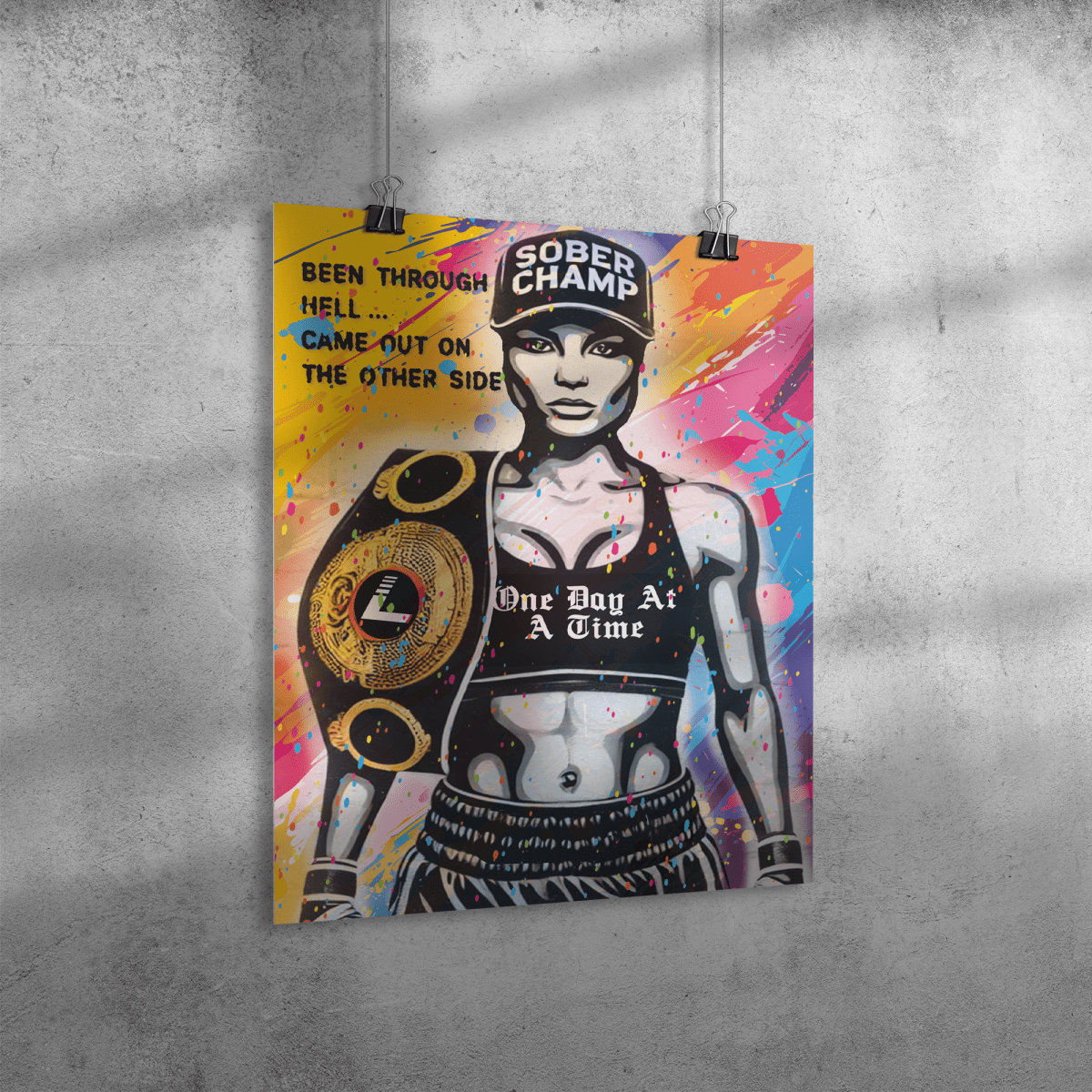 Sober Champ Women Sober Sobriety Art lifestyle view (view 5)