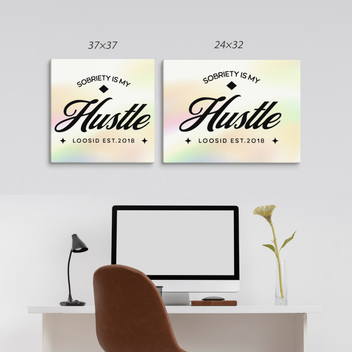 Modern Sobriety Art wall decor promoting strength and focus