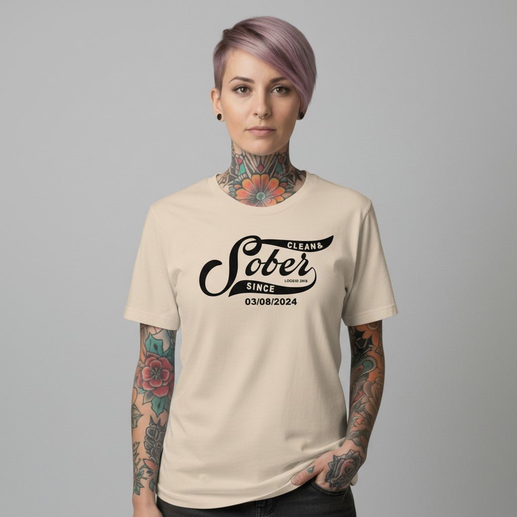 Sober Since Sober T Shirt close-up view (view 12)