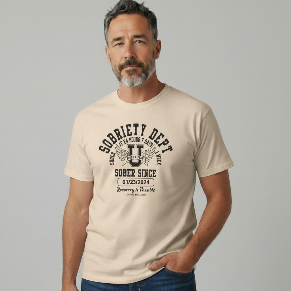 Sobriety Dept Sober T Shirt graphic detail (view 4)