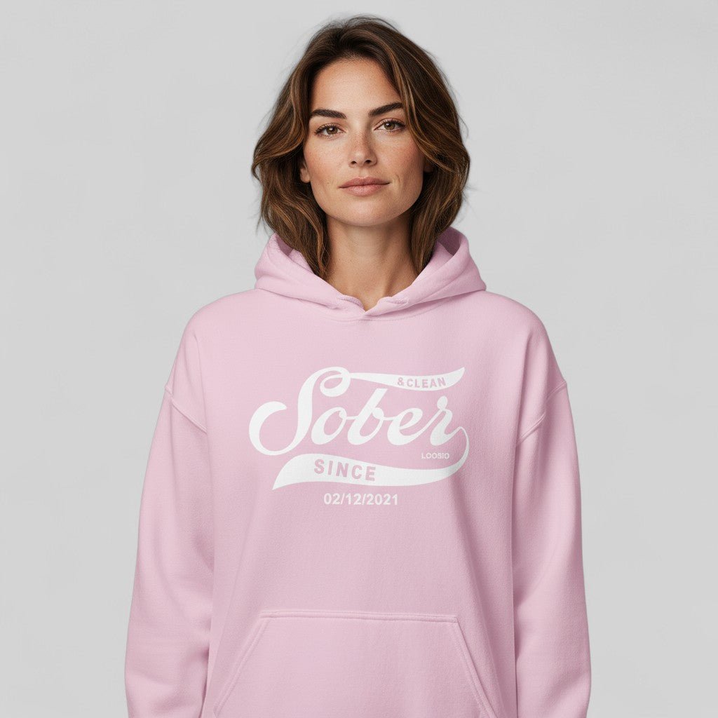 Recovery Hoodie | Women's Sober Since Hoodie with Custom Sober Date