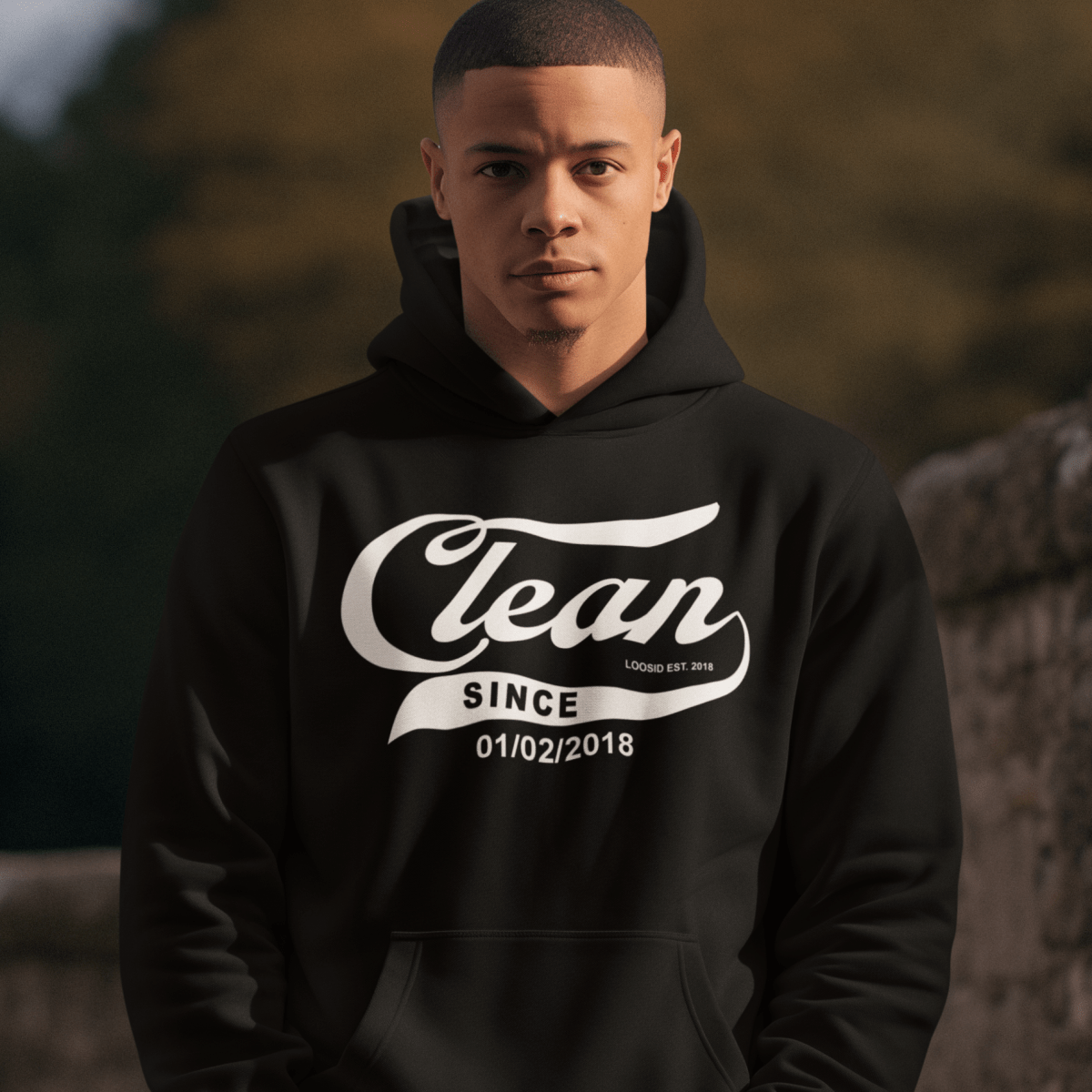 Recovery Hoodie | Men's Clean & Sober Hoodie with Custom Sobriety Date
