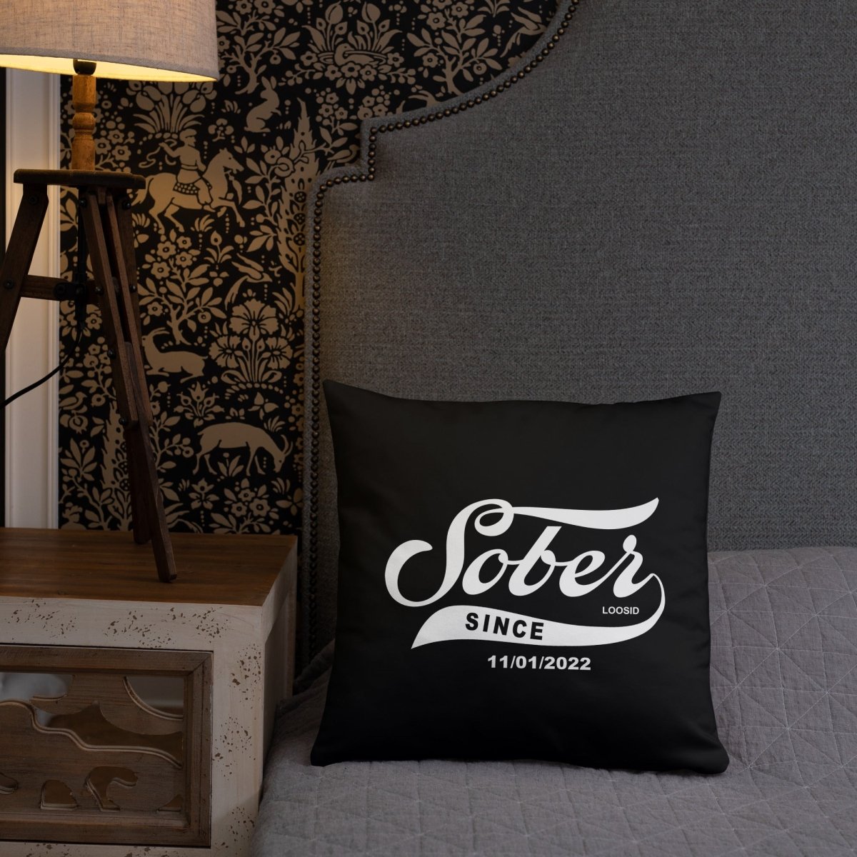 Sober Since Sober Pillow back view (view 7)