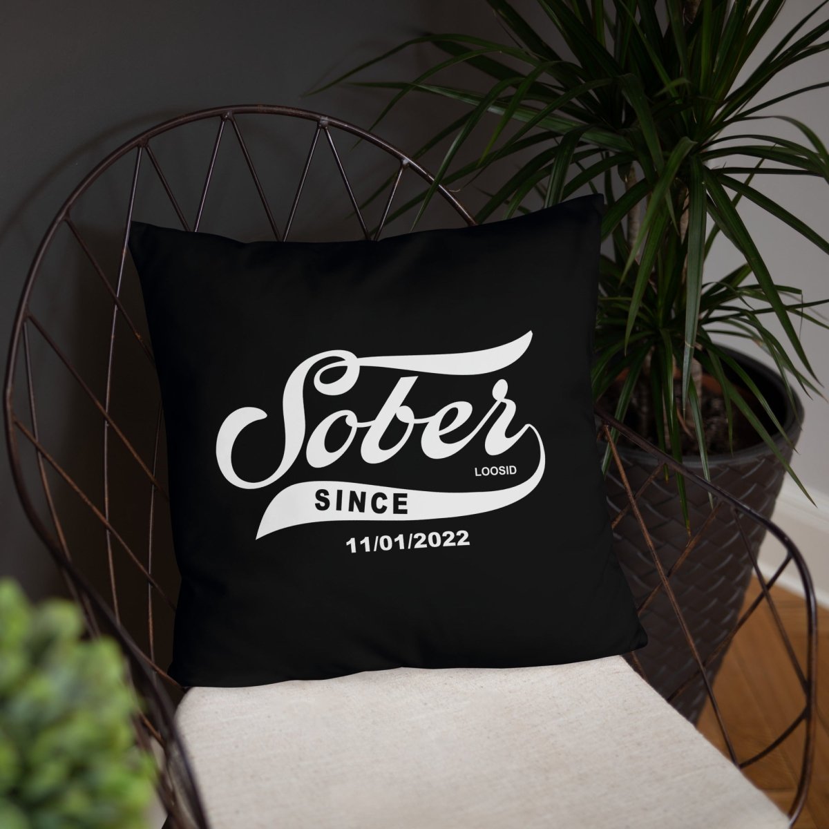 Sober Since Sober Pillow featuring the design (view 11)