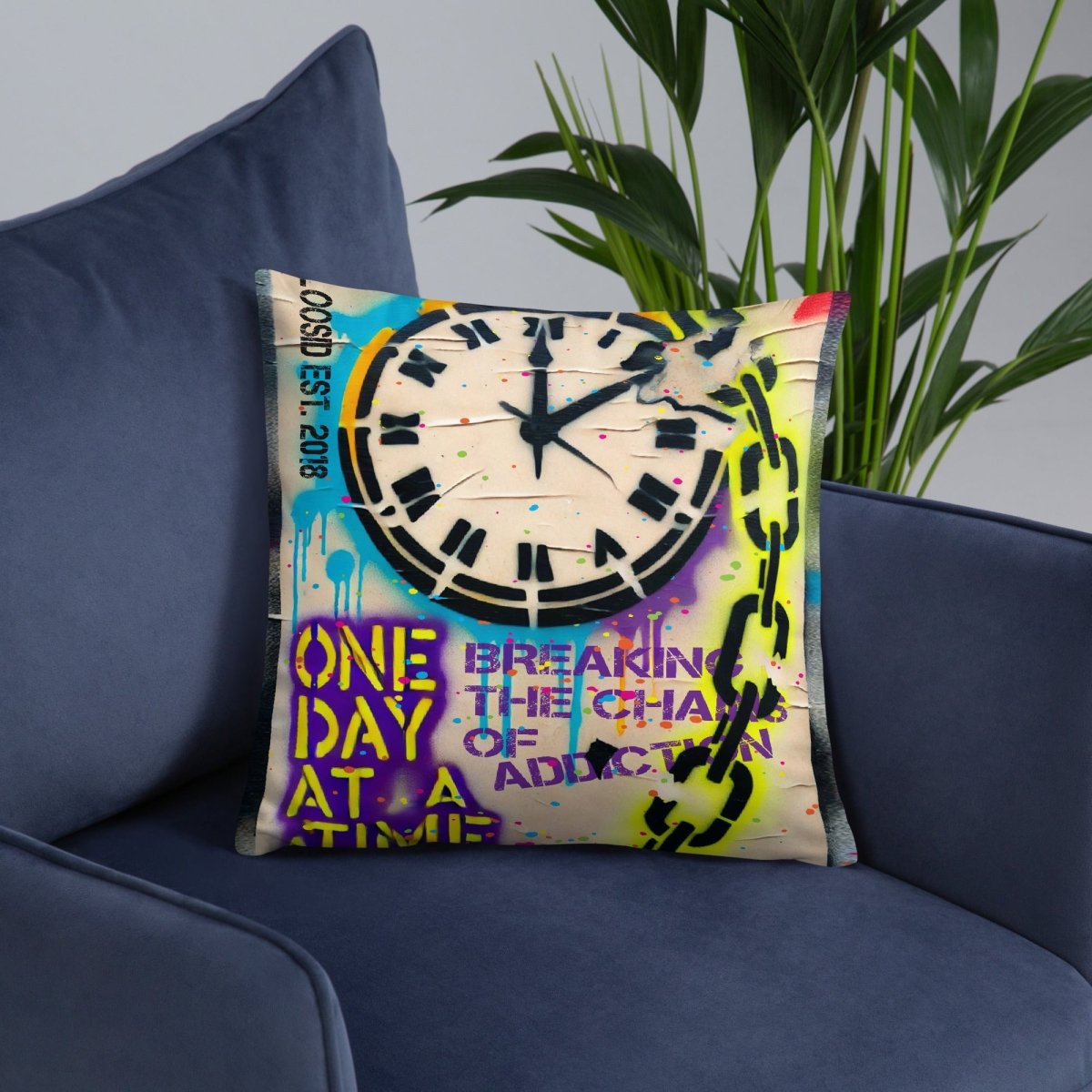 One Day At A Time Sober Pillow graphic detail (view 4)