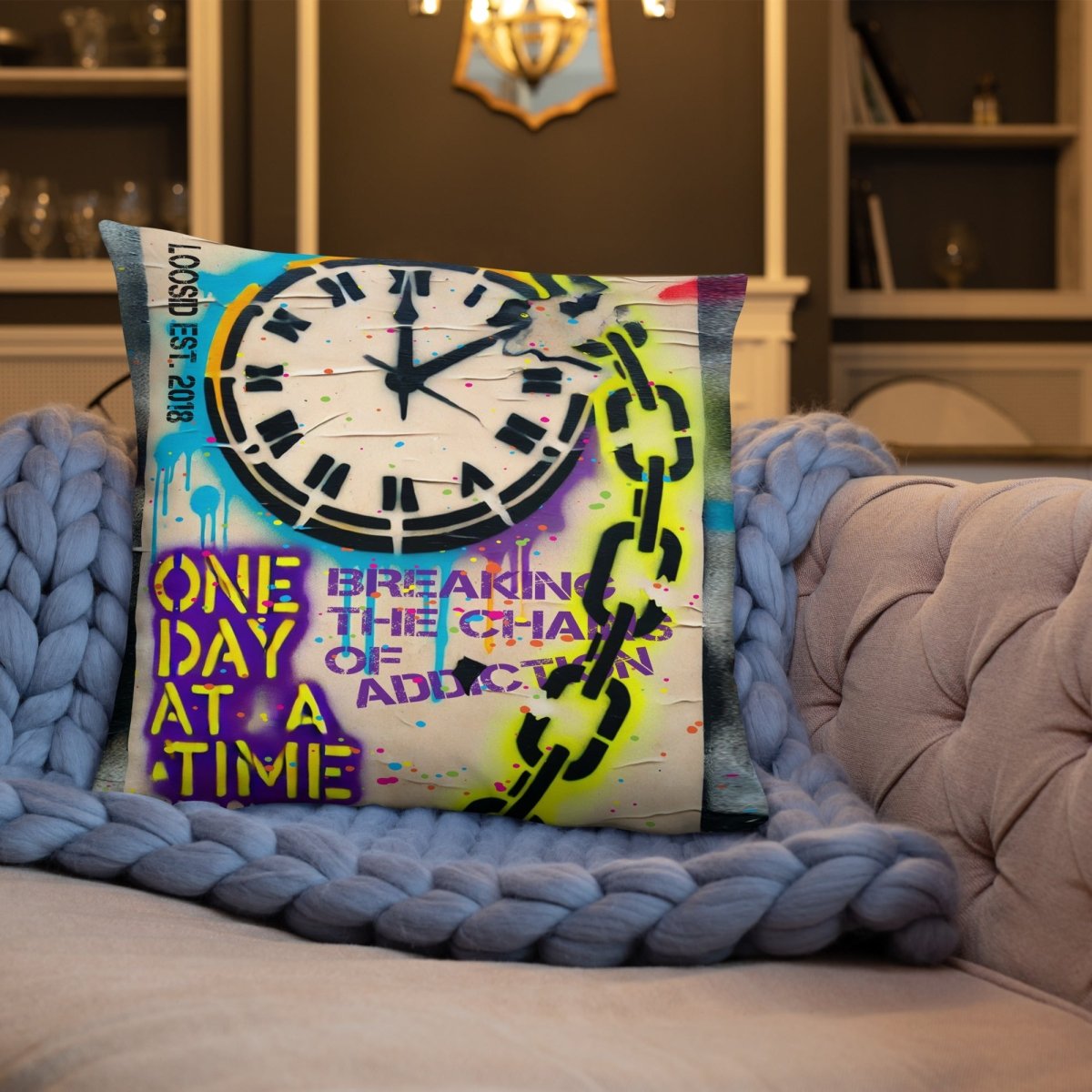 One Day At A Time Sober Pillow side view (view 16)