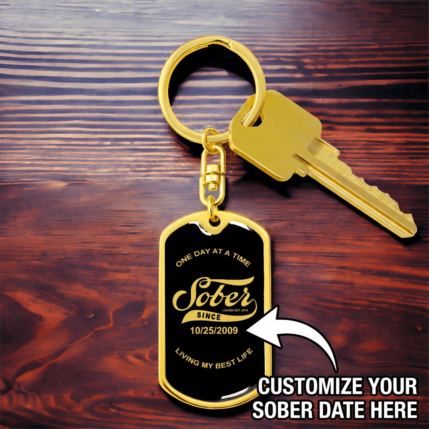Sobriety Gift | Sober Since Keychain