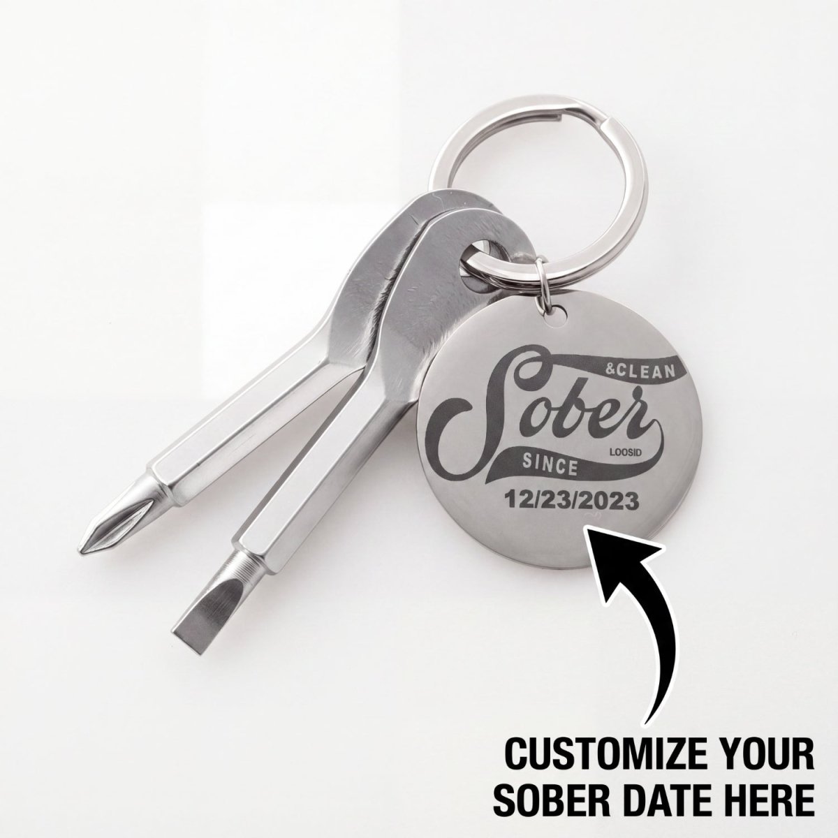 Sobriety Gift | Sober Since Screwdriver Keychain