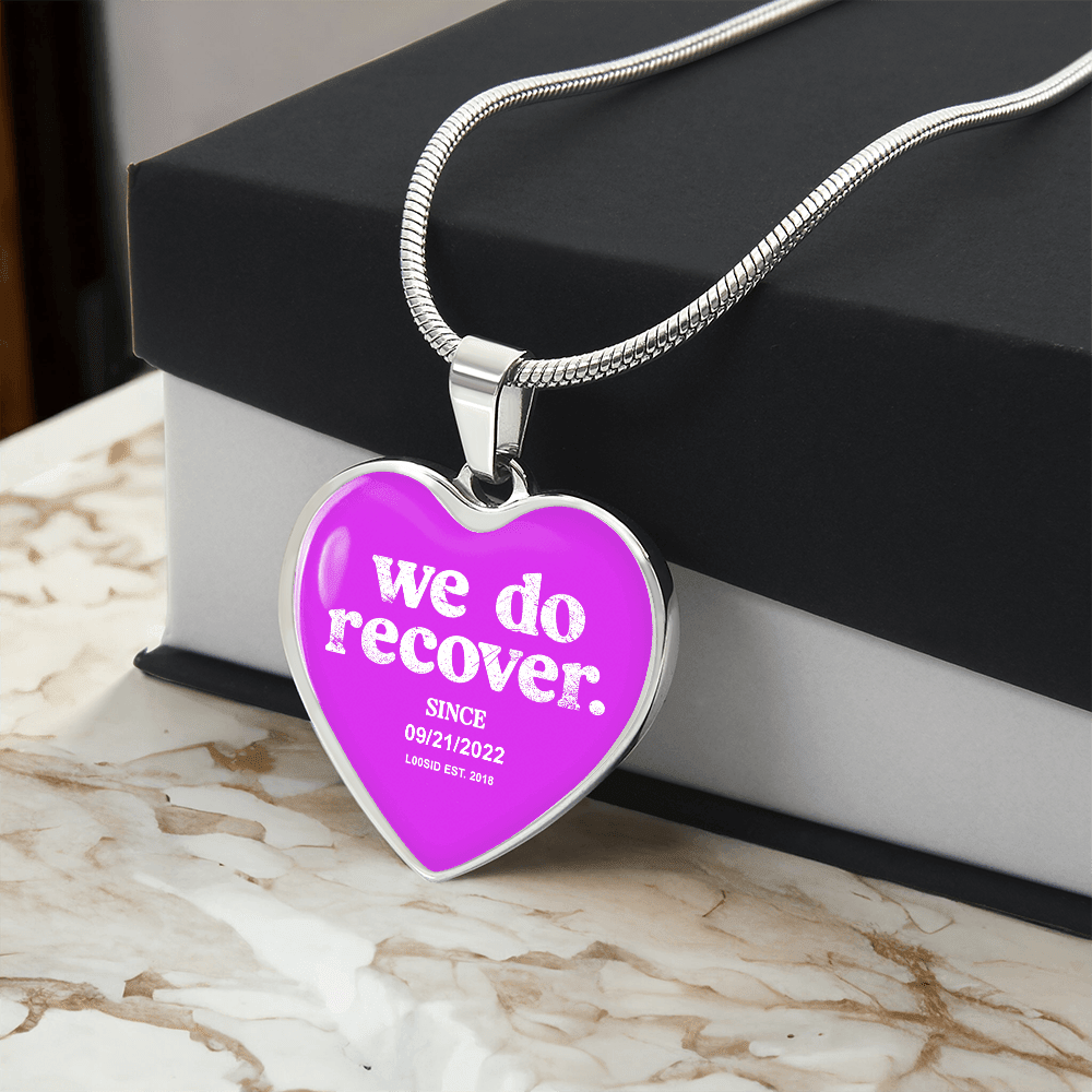 We Do Recover Heart Sober Jewelry graphic detail (view 4)