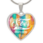 Recovery Sober Since Heart Necklace w/Presonalized Sober Date