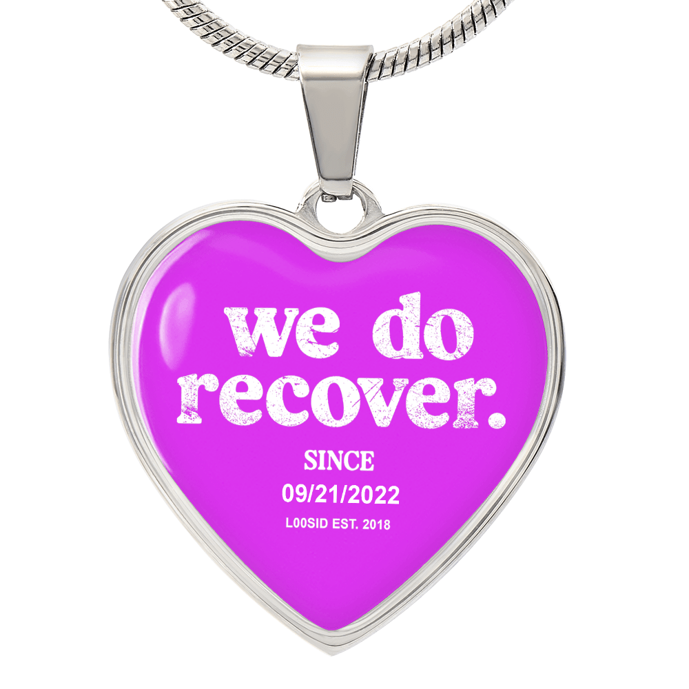 Loosid We Do Recover Heart Sober Jewelry featuring the design