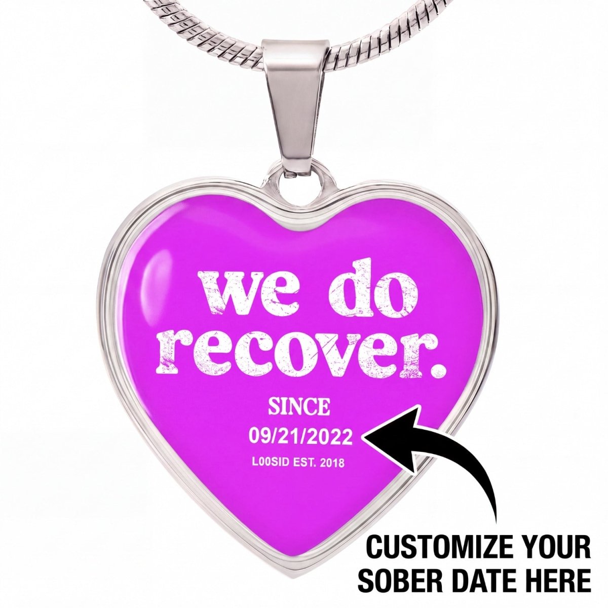 Sobriety Gift | We Do Recover Heart Jewelry