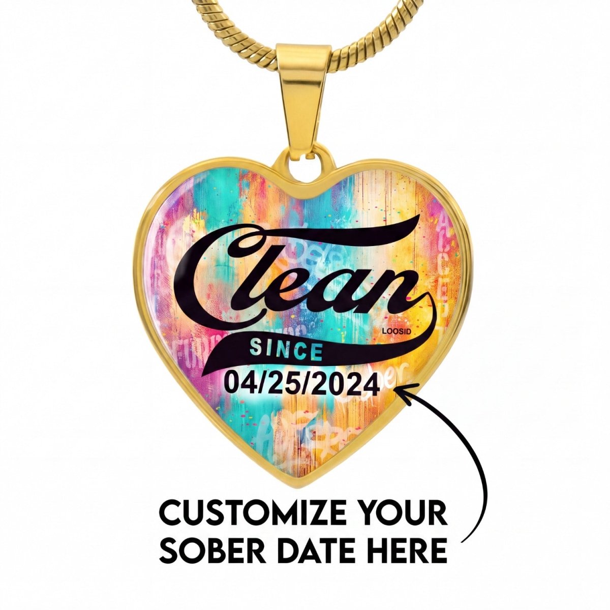 Recovery Gift | Clean Since Heart Necklace