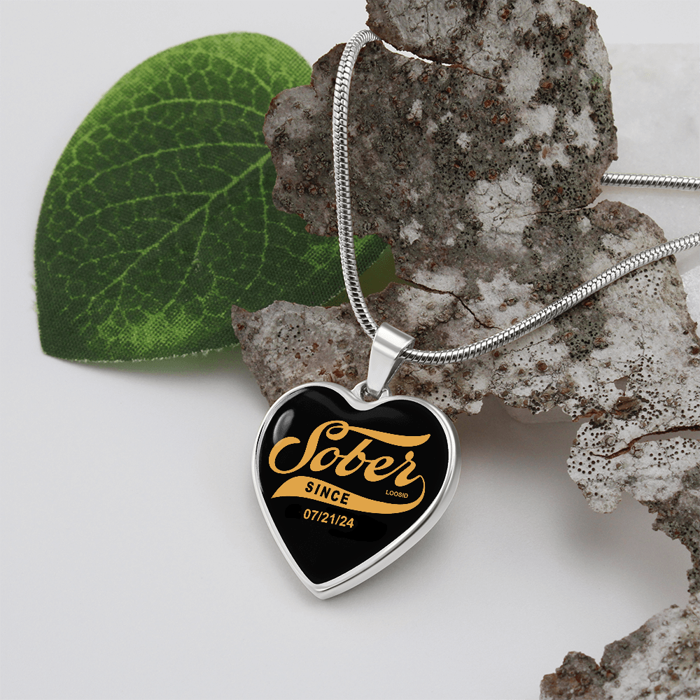 Personalized Sobriety Gift necklace with meaningful date detail