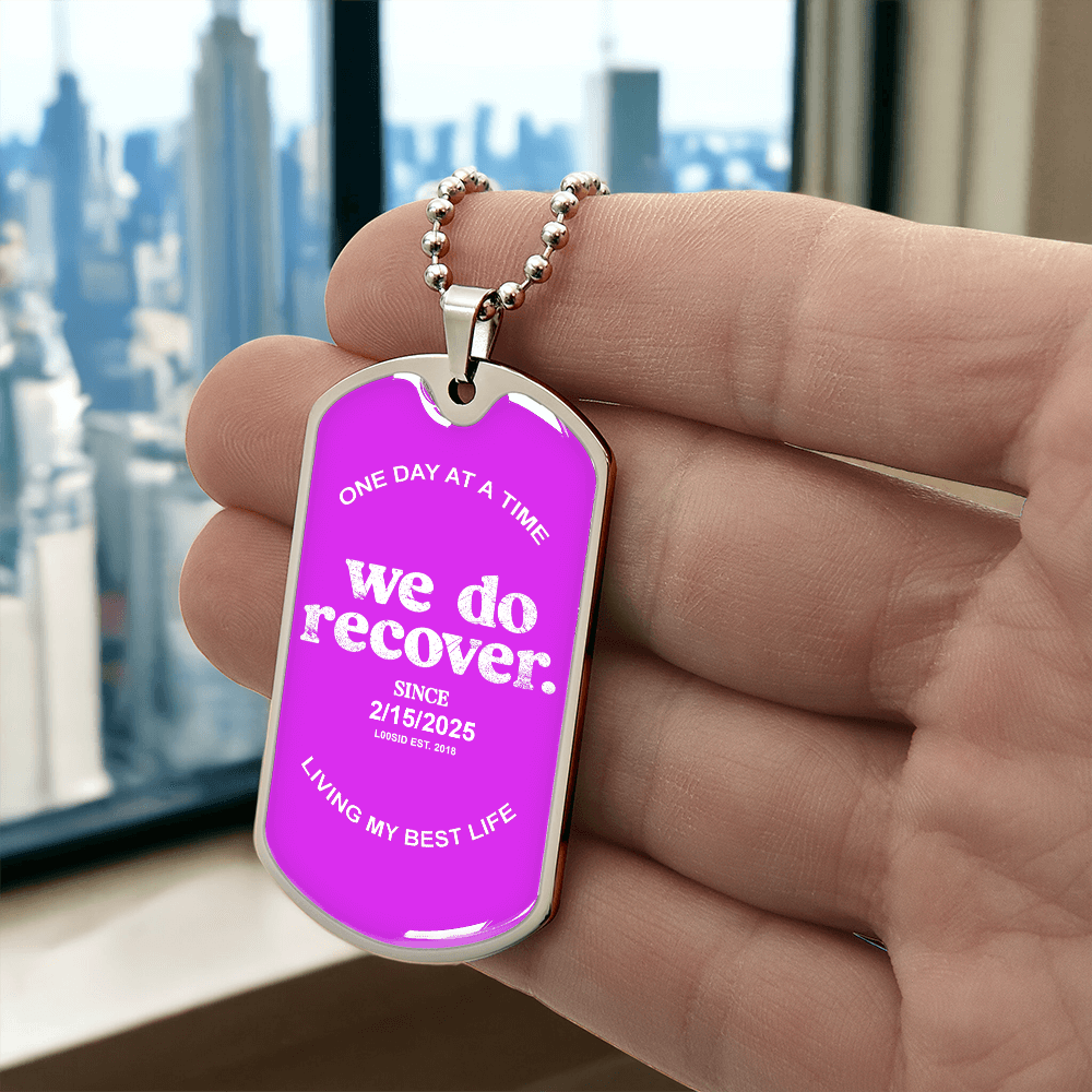 We Do Recover with Personalized 'Sober Since' Date Sober Jewelry graphic detail (view 4)
