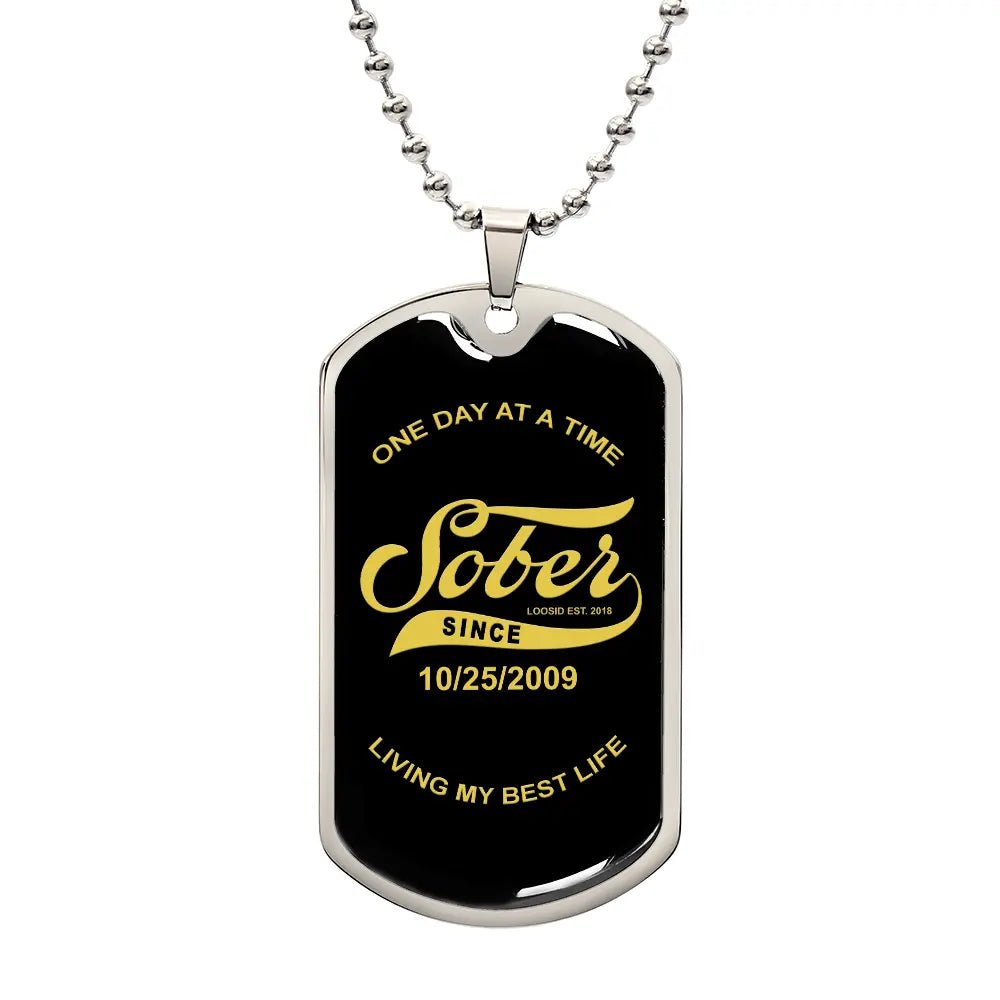 High-quality sobriety gift dog tag pendant