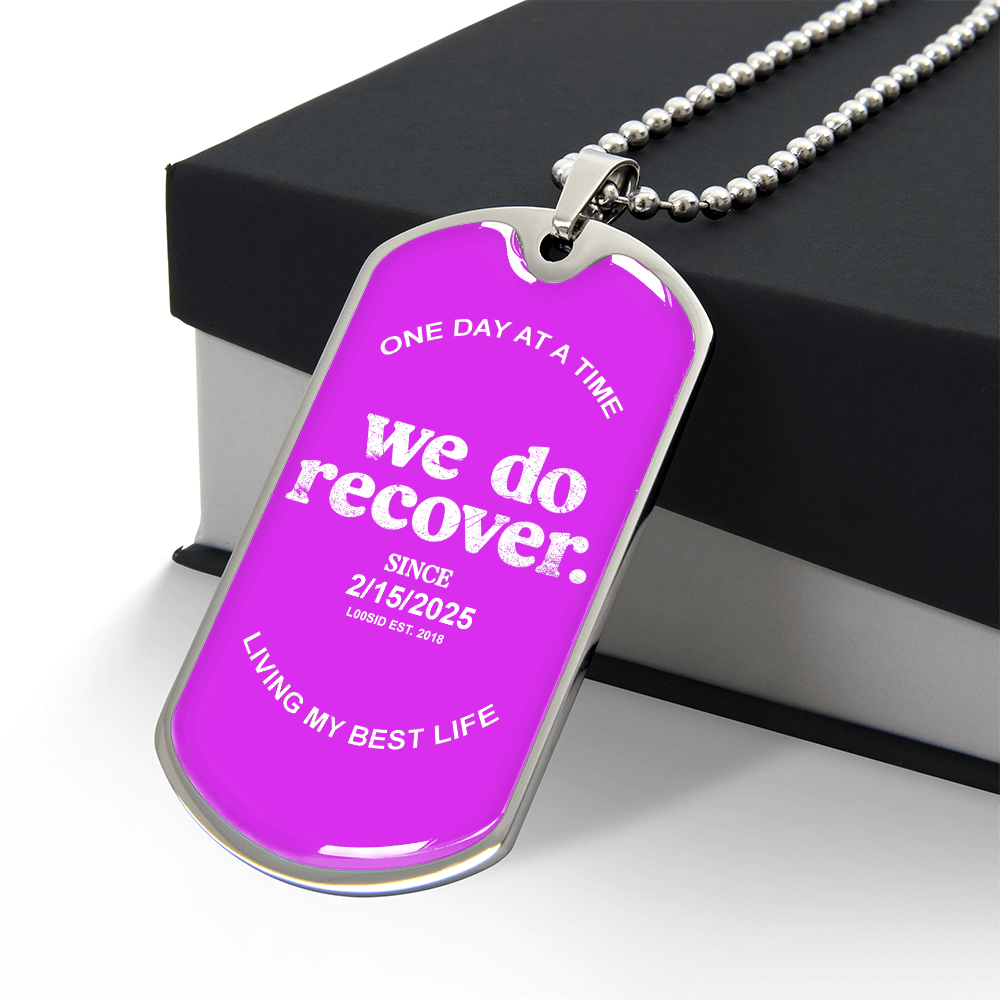 We Do Recover with Personalized 'Sober Since' Date Sober Jewelry lifestyle view (view 5)