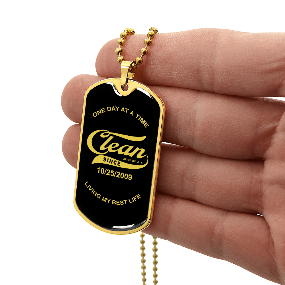 sobriety gift custom dog tag celebrating recovery