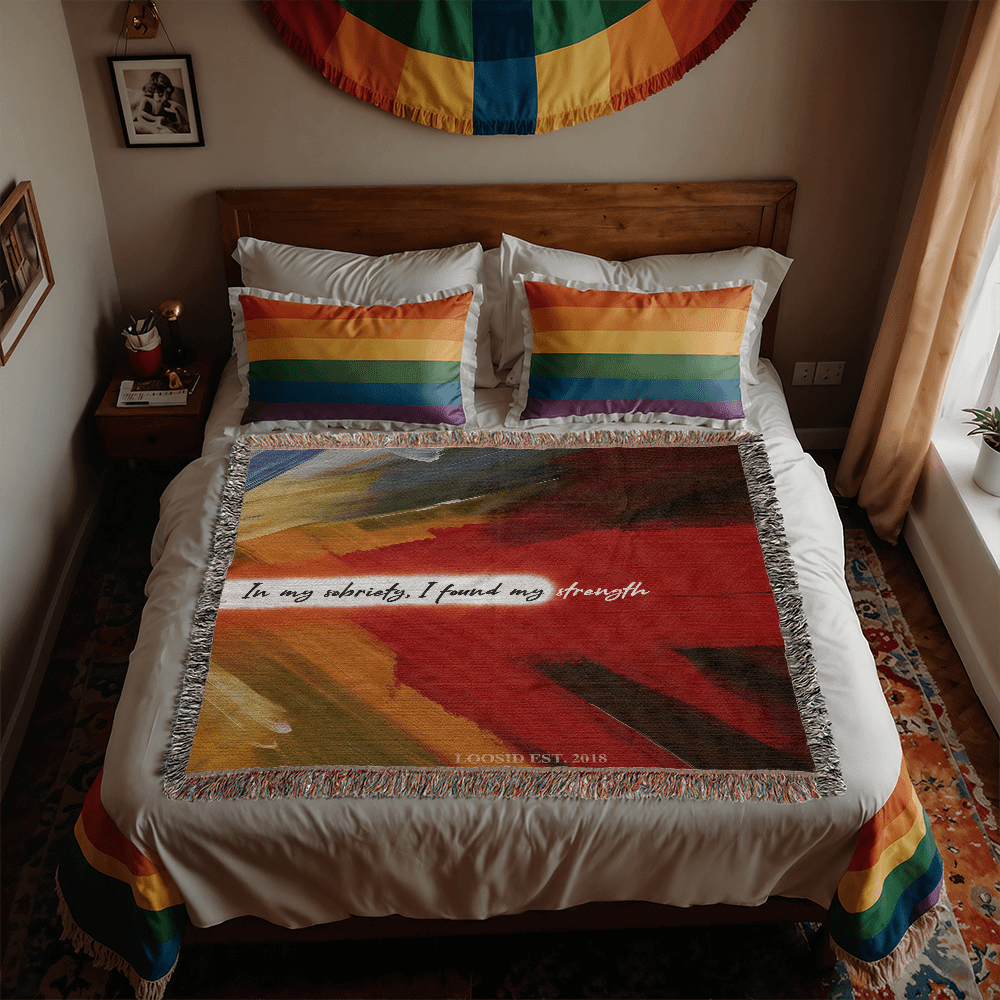 In My Sobriety, I Found My Strength Heirloom Woven Blanket