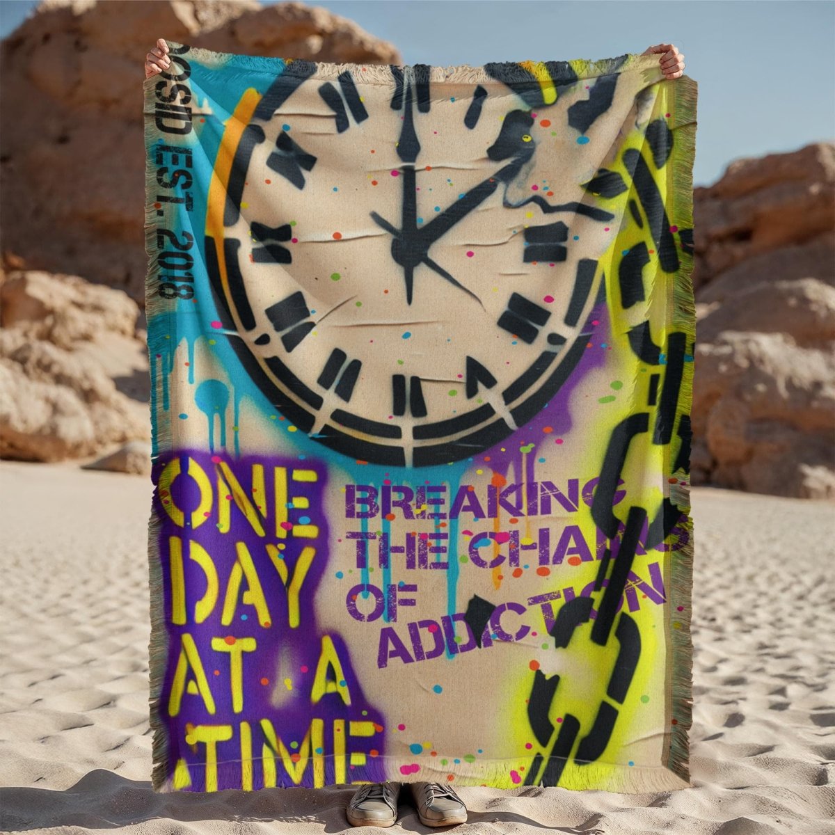 One Day at a Time Printed Recovery Blanket graphic detail (view 4)