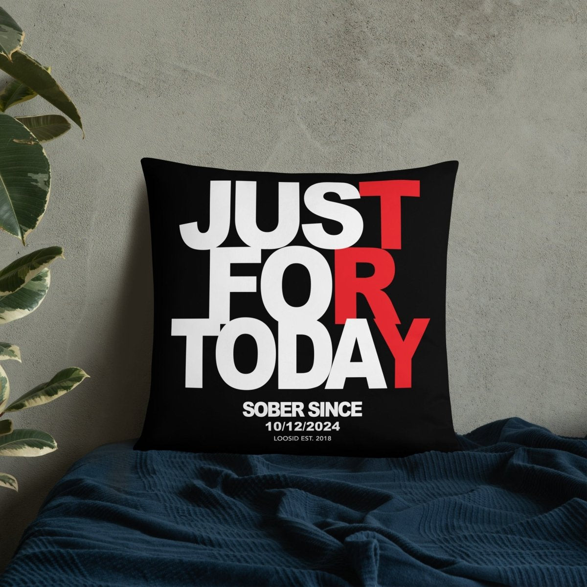 Just For Today Sober Pillow lifestyle view (view 5)