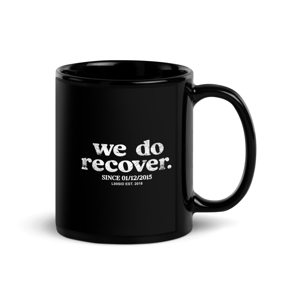 We Do Recover Sober Coffee Mug flat lay styled image (view 3)