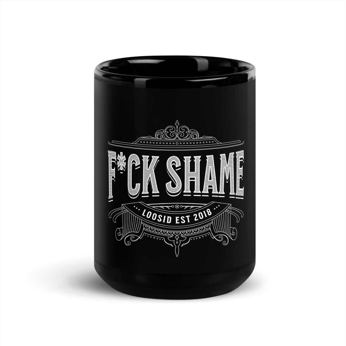 F*ck Shame Black Glossy Mug