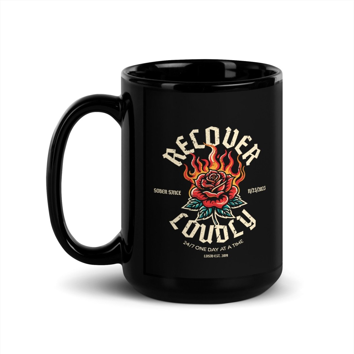 Recover Loudly Sober Coffee Mug graphic detail (view 4)
