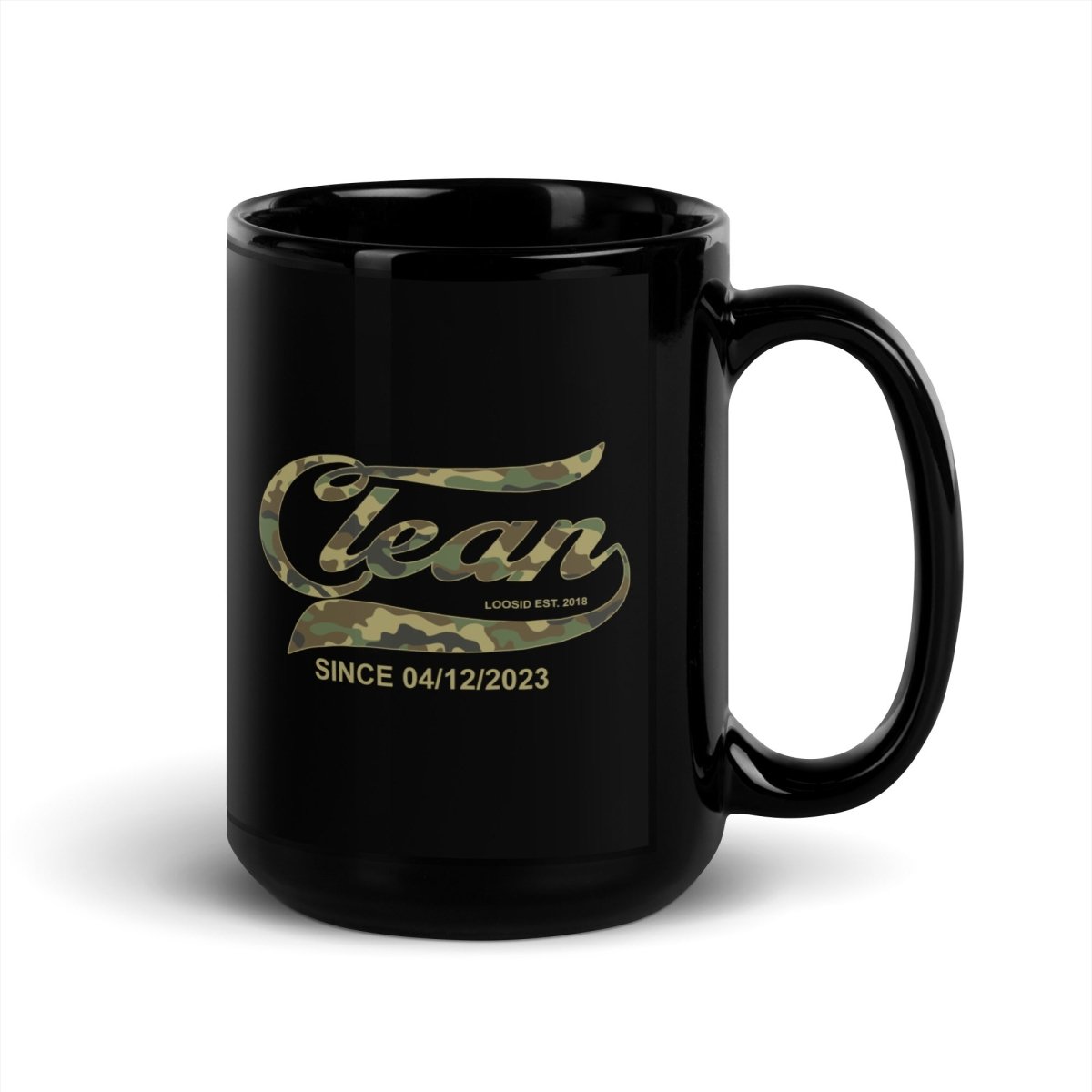Clean Camo Sober Coffee Mug lifestyle view (view 5)
