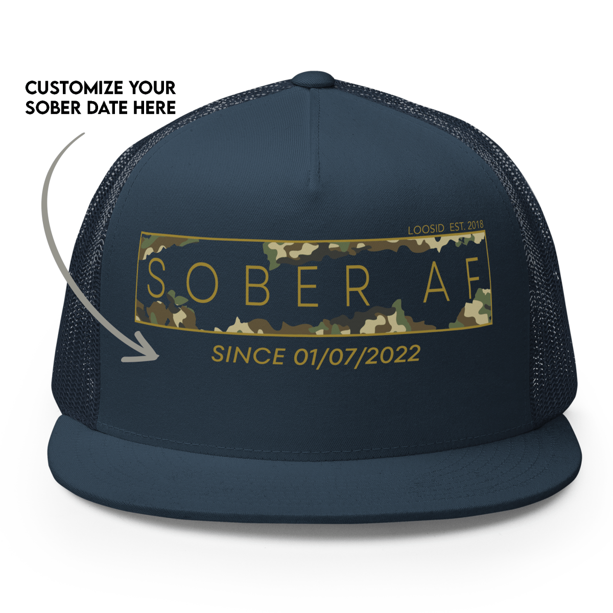Camo Sober AF Sober Hat graphic detail (view 4)